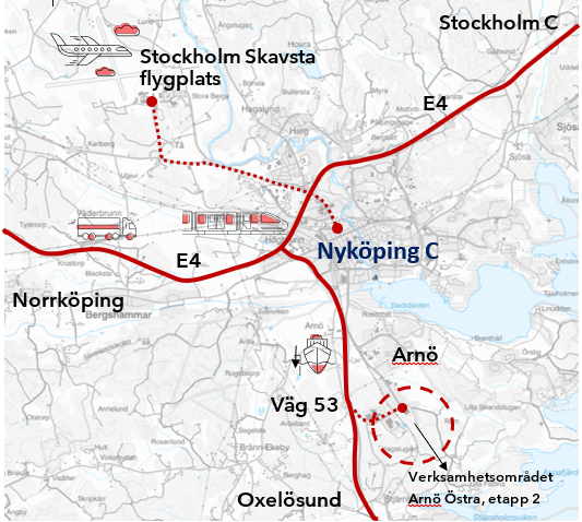 Nyköping kartbild - Arnö Östra