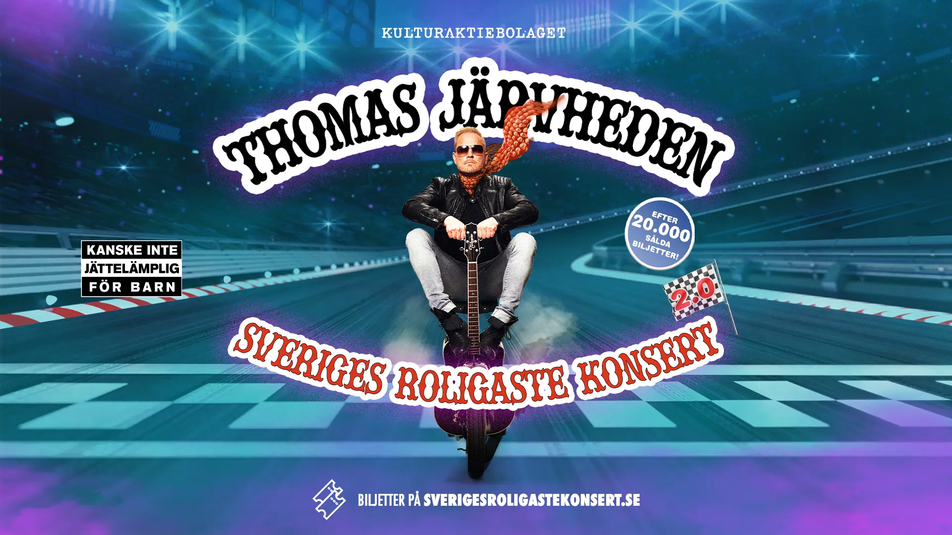 Thomas Järvheden Åker på en gitarrmotorcykel