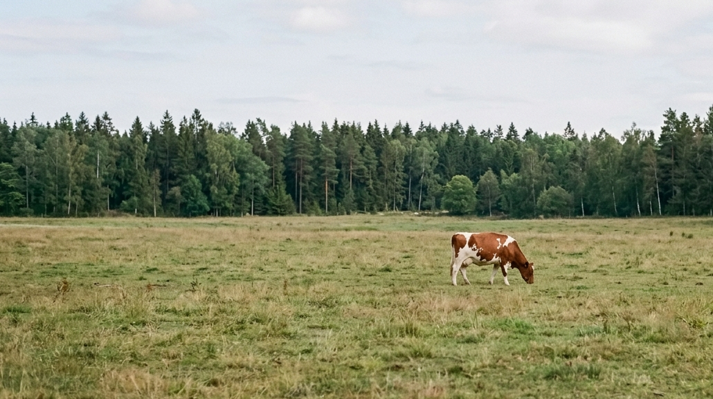 Kossa på äng
